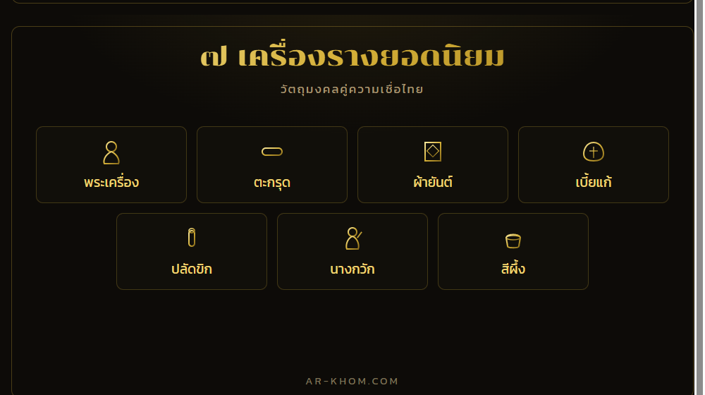 เครื่องรางยอดนิยม 7 ชนิดของไทย